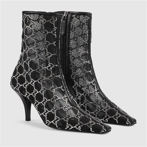 gucci black gg crystal boots|gucci boots women black.